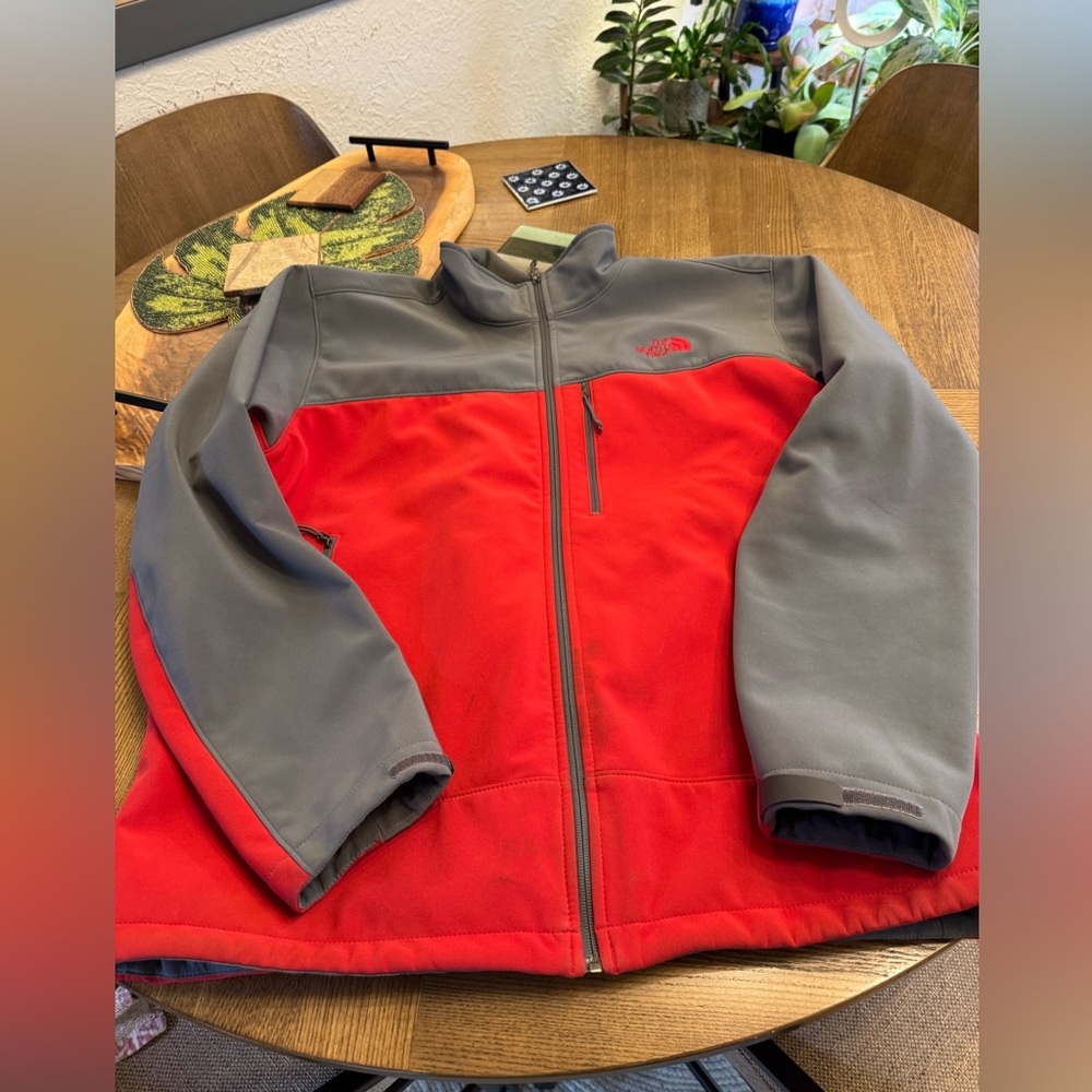 North face men’s jacket- red and gray